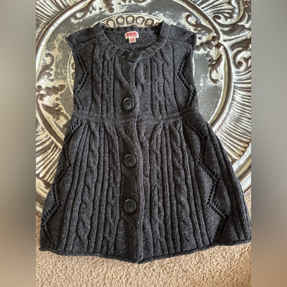VINTAGE Mossimo Supply Co. Charcoal Knit Buttoned Vest Top XS